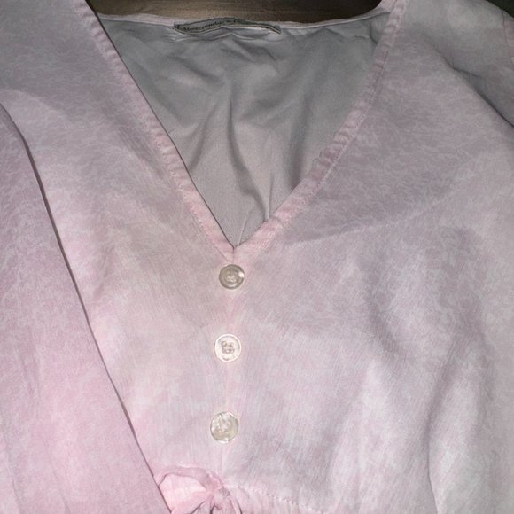 ABERCROMBIE&FITCH PINK LIGHTWEIGHT SZ MEDIUM TOP DRAWSTRING WAIST TOP LINED TOP - Picture 7 of 11